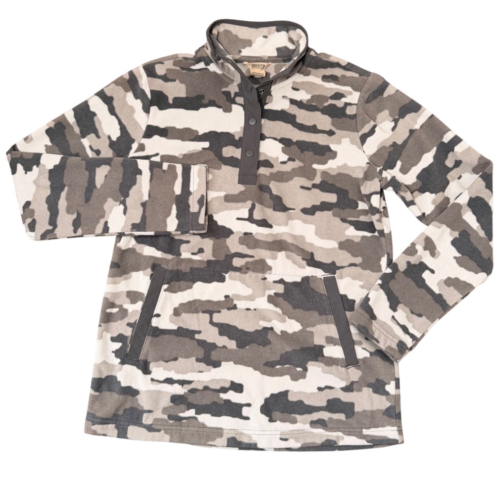 Duluth Teen Mens Boys Super Soft Camo Pullover Fleece XS Spring‎ Jacket Light